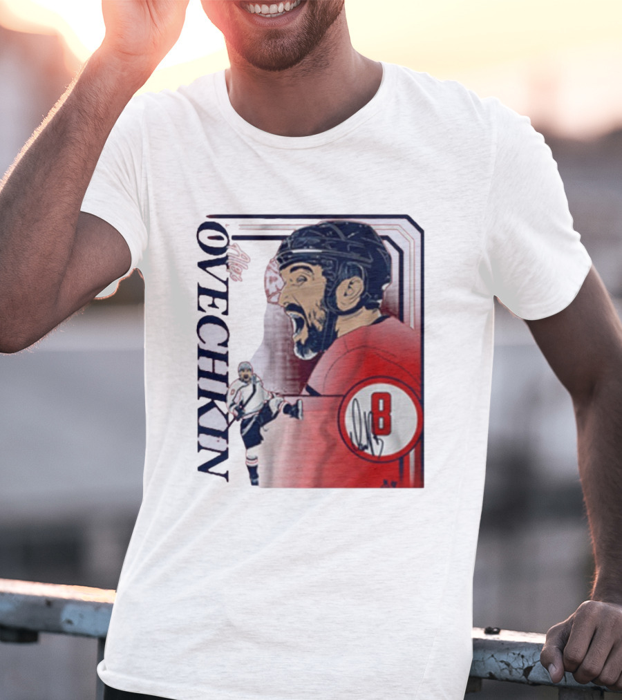 Alexander Ovechkin Dynamic Hockey Collage Number 8 T-Shirt
