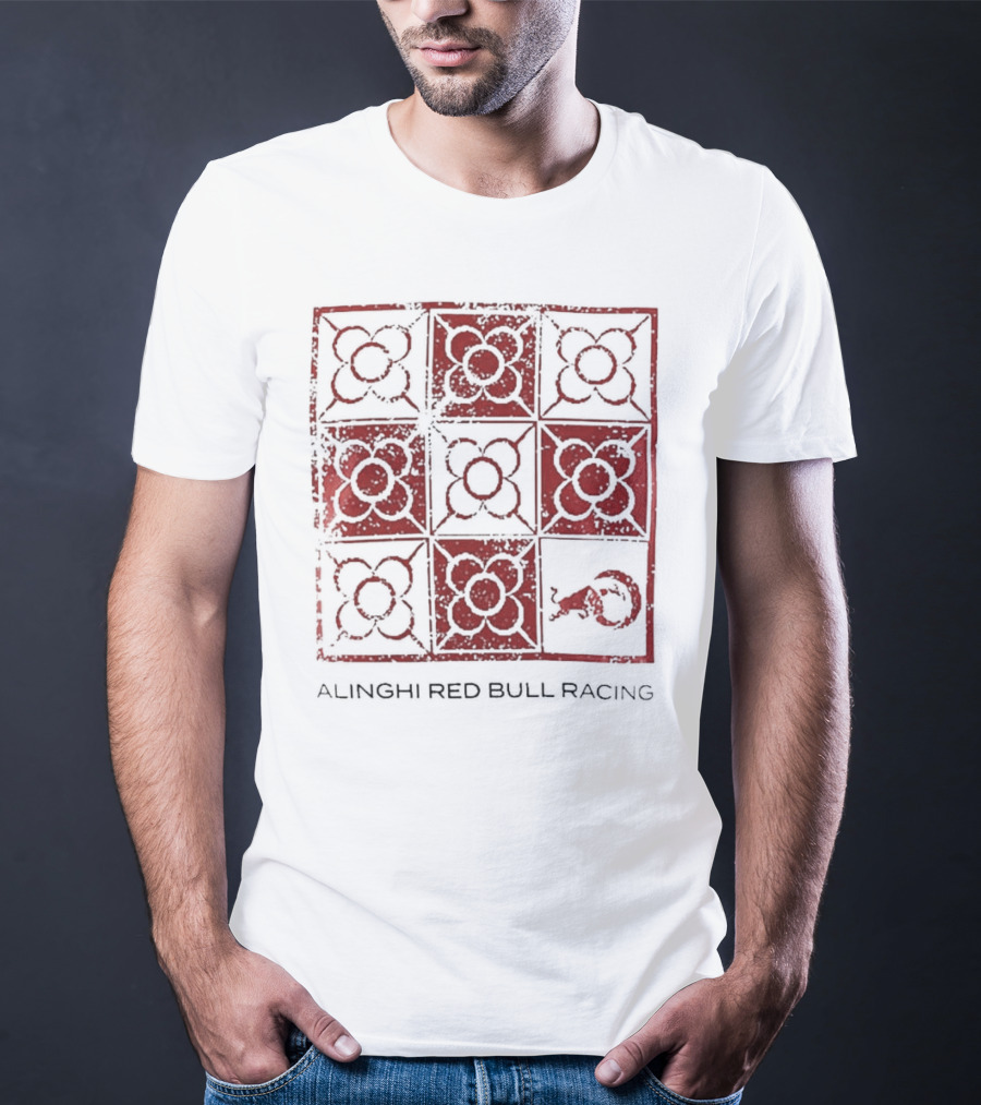 Alinghi Red Bull Racing Barcelona Nine-Panel Grid Pattern T-Shirt
