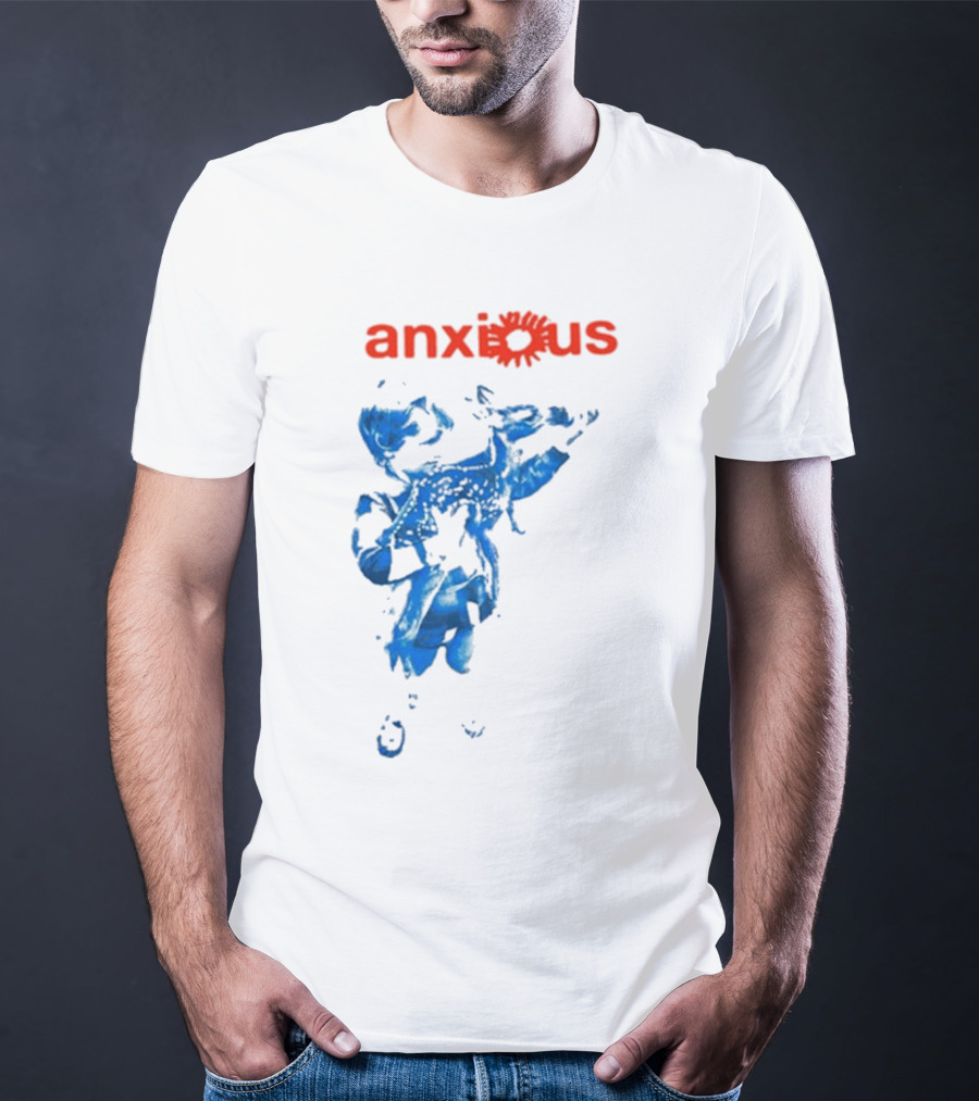 Anxious Blue Abstract Deer Kid T-Shirt