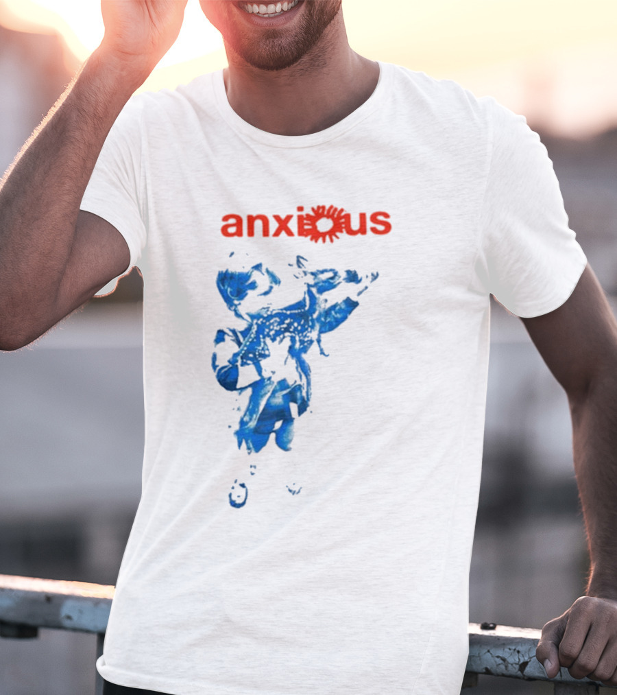 Anxious Blue Abstract Deer Kid T-Shirt