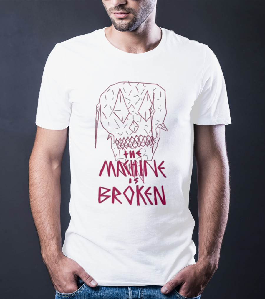 Arcadefire The Machine Is Broken Skull Illustration T-Shirt