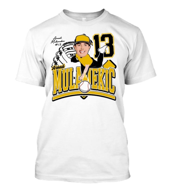 Arnad Mulamekic Baseball 13 Player Underhand Catcher Yellow Outfit T-Shirt