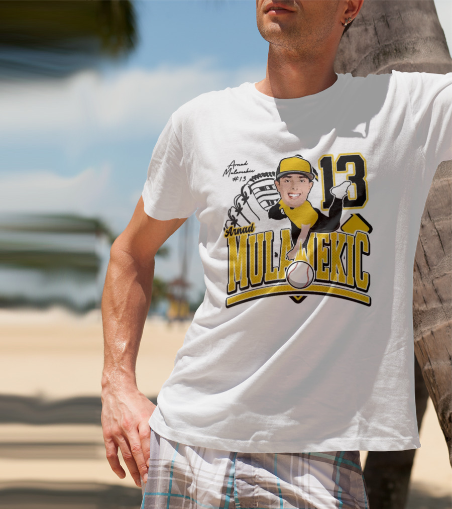 Arnad Mulamekic Baseball 13 Player Underhand Catcher Yellow Outfit T-Shirt