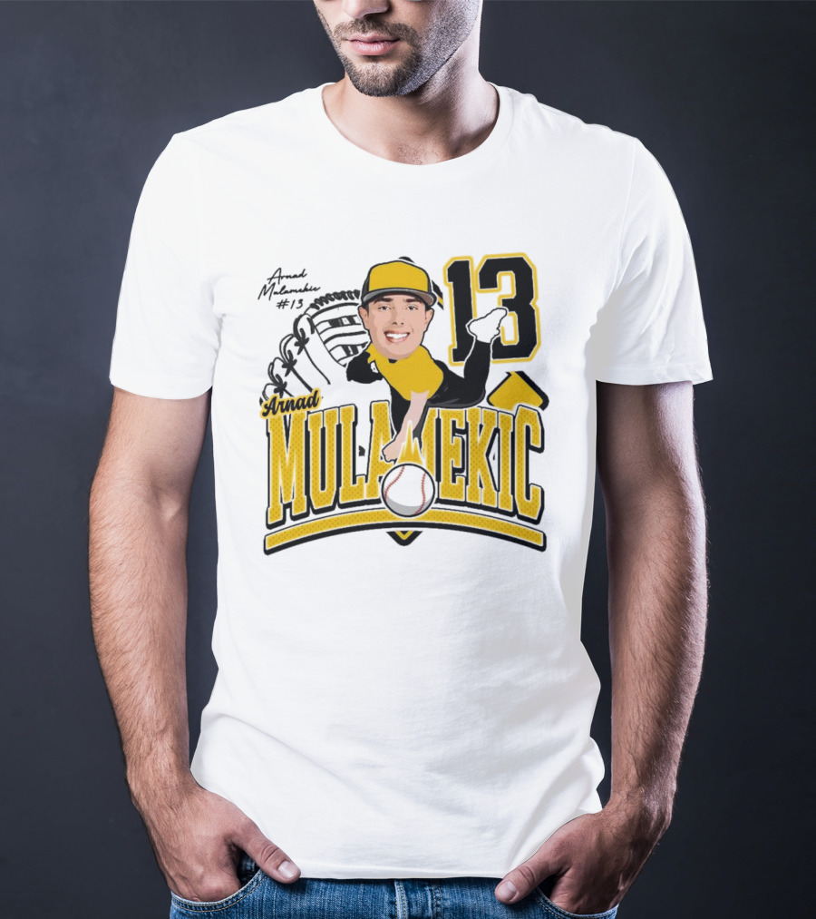 Arnad Mulamekic Baseball 13 Player Underhand Catcher Yellow Outfit T-Shirt