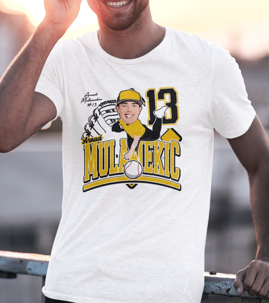 Arnad Mulamekic Baseball 13 Player Underhand Catcher Yellow Outfit T-Shirt