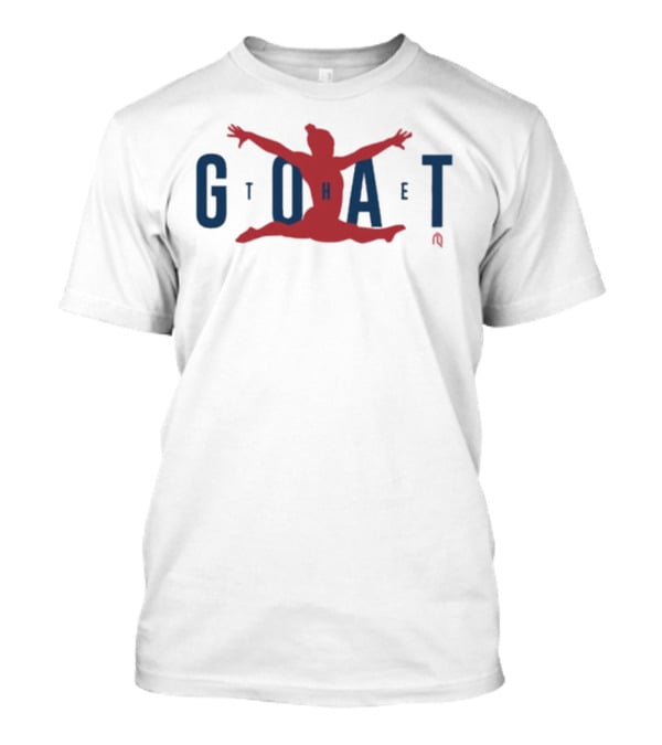 GOAT Gymnastics Athlete Jumping Through Letters T-Shirt