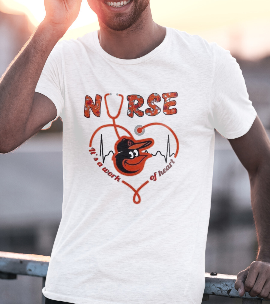 Baltimore Orioles Nurse With Heart Appreciation Night 2025 T-Shirt
