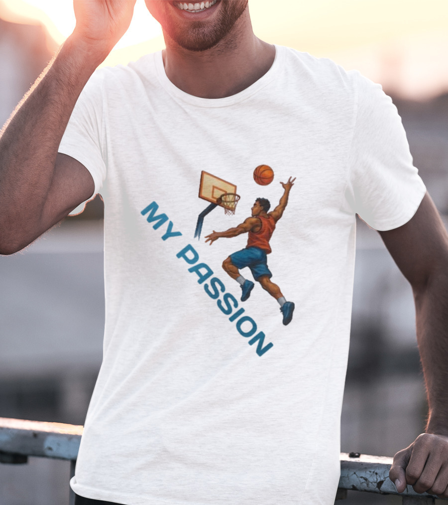 Basketball My Passion Dunking Athlete Dynamic Move T-Shirt