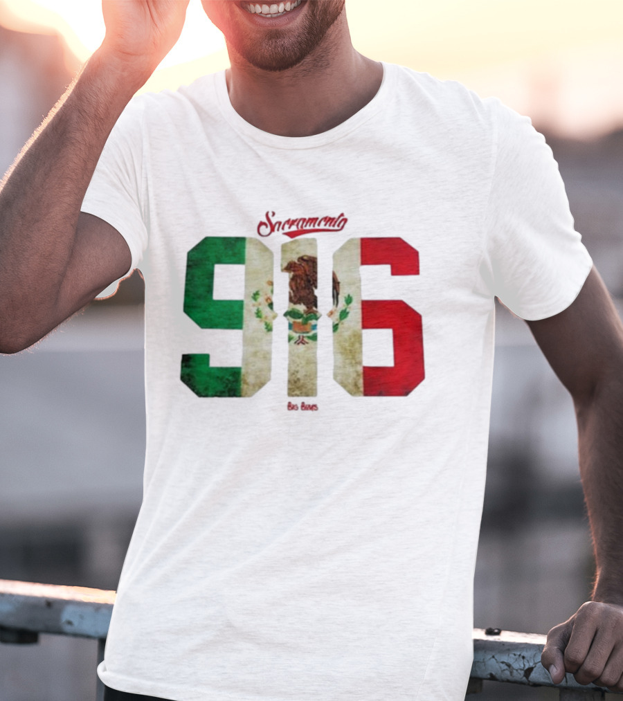 Sacramento 916 Big Boys Mexican Flag Design T-Shirt