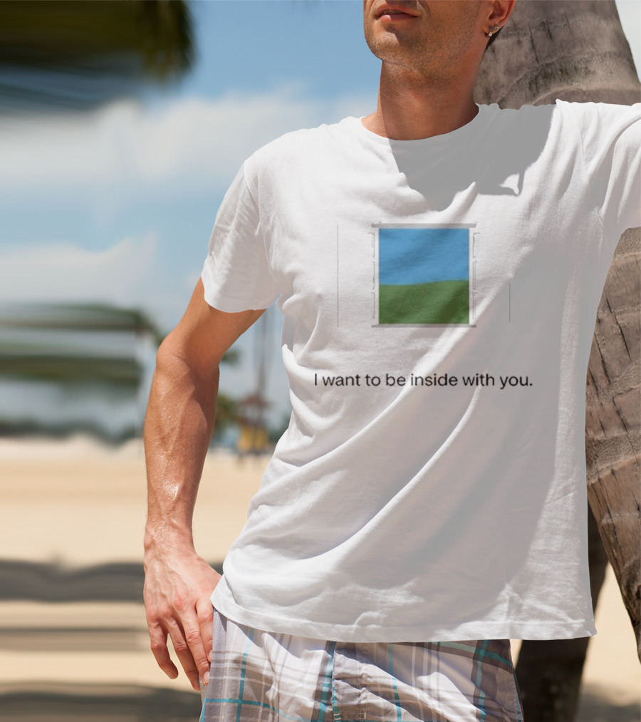 Bon Iver Blue Sky Green Field Window I Want To Be Inside With You T-Shirt