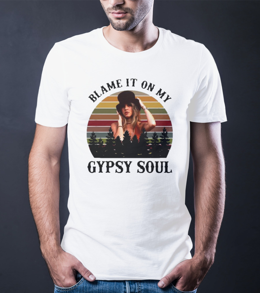 Blame It On My Gypsy Soul Vintage Sunset Forest Retro Style T-Shirt