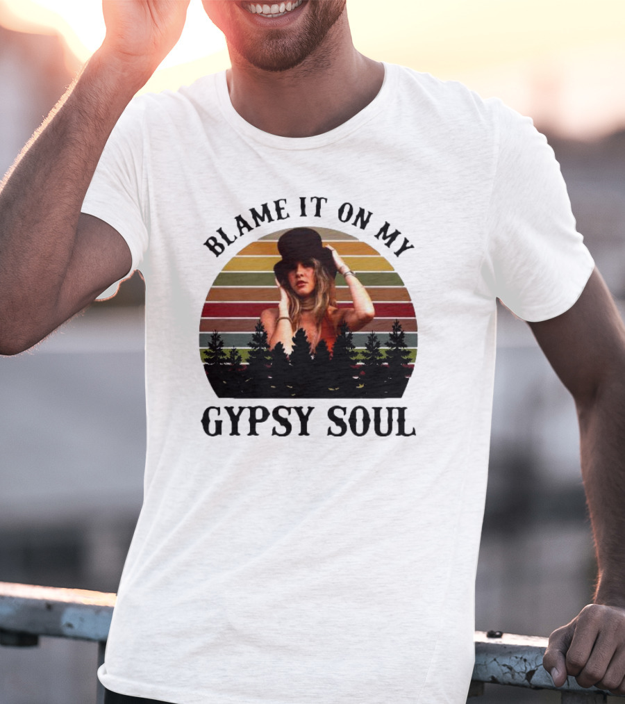 Blame It On My Gypsy Soul Vintage Sunset Forest Retro Style T-Shirt