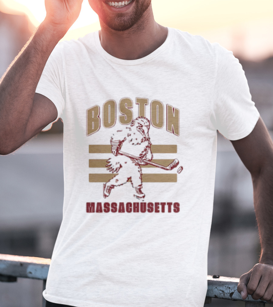 Boston Massachusetts Hockey Mascot Skater T-Shirt