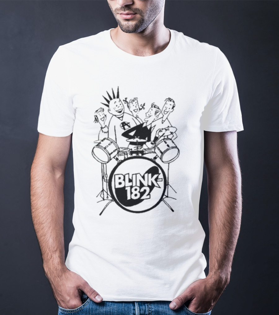 Blink-182 Cartoon Drummer Characters T-Shirt