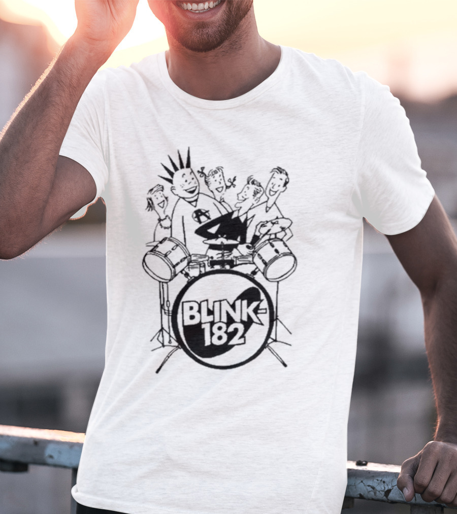 Blink-182 Cartoon Drummer Characters T-Shirt