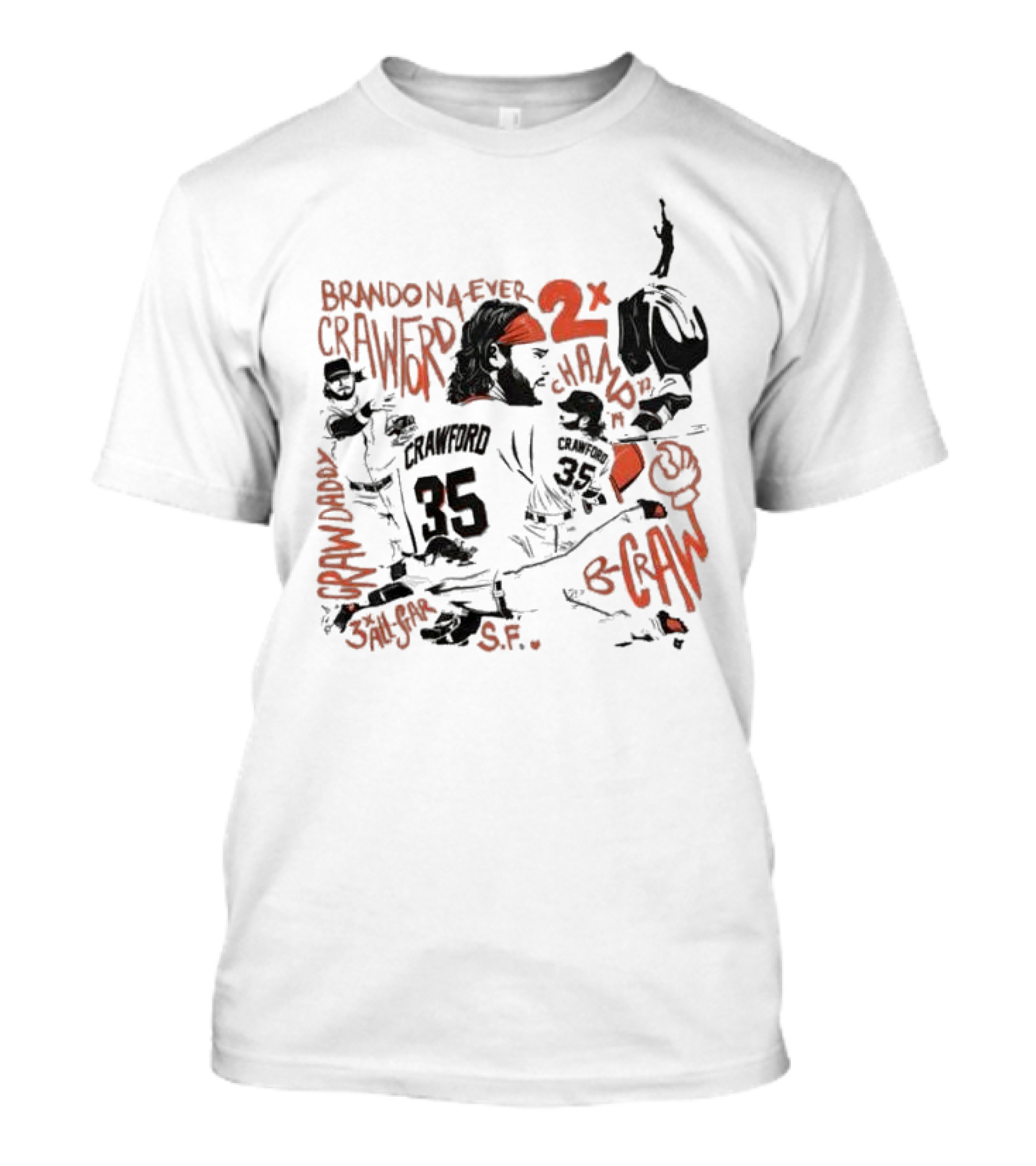 Brandon Crawford Forever Two Time Champion San Francisco Giants S.F. T-Shirt
