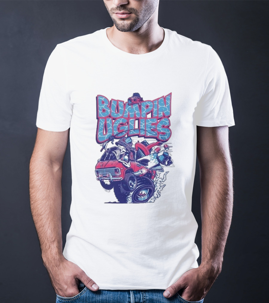 "Bumpin Uglies Red Truck With Fish Cartoon" T-Shirt