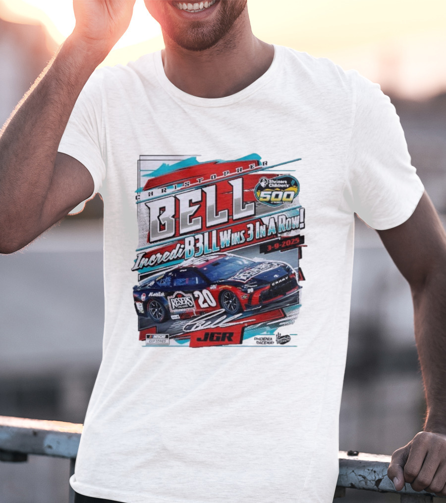 Christopher Bell Wins 3 In A Row Shriners Children’s 500 Race 2025 NASCAR Cup Series JGR T-Shirt