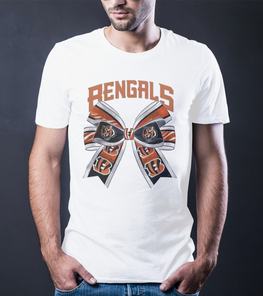 Cincinnati Bengals Bow Featuring Iconic Tiger Logos T-Shirt