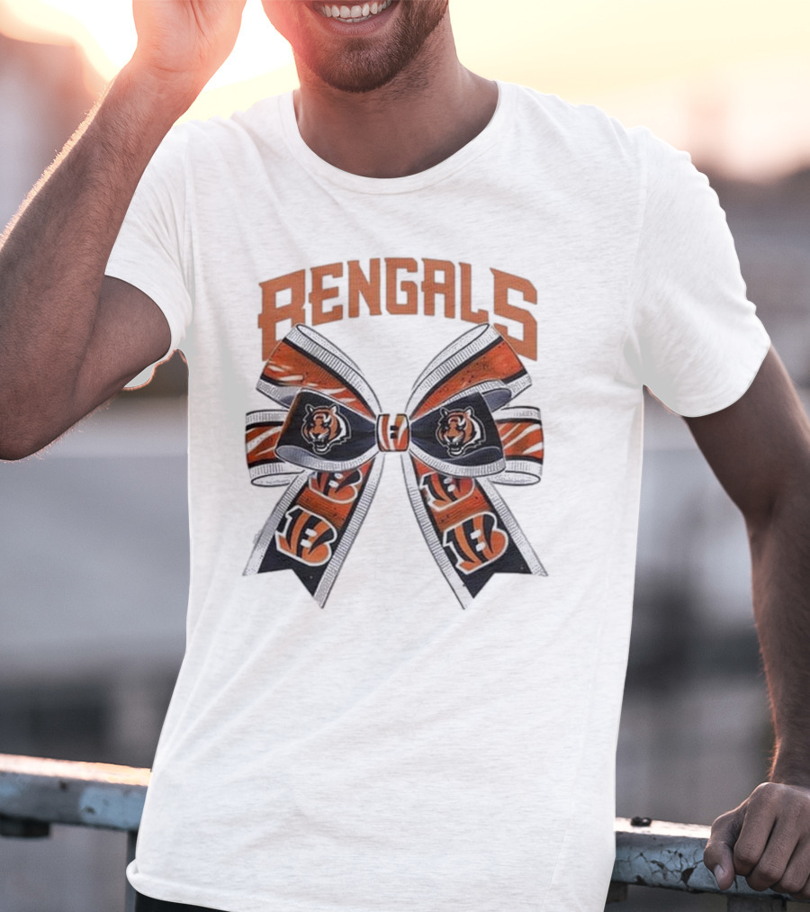 Cincinnati Bengals Bow Featuring Iconic Tiger Logos T-Shirt