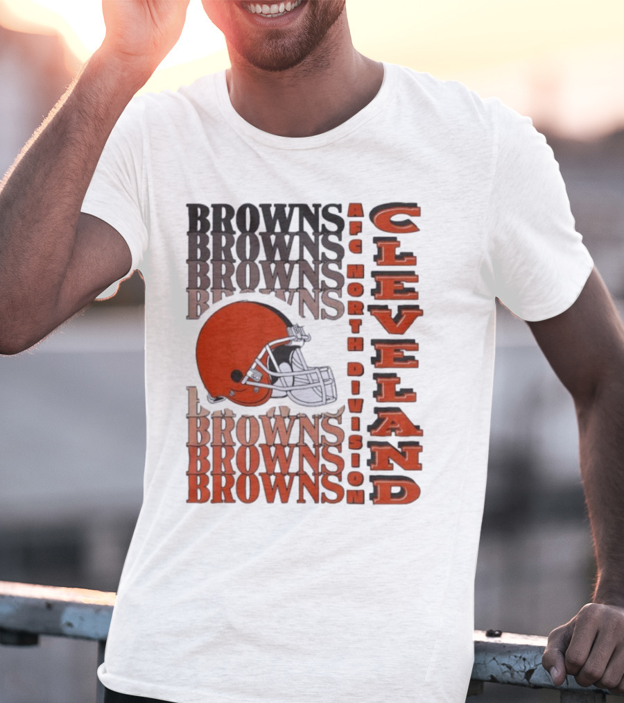 Cleveland Browns AFC North Division Browns Helmet T-Shirt