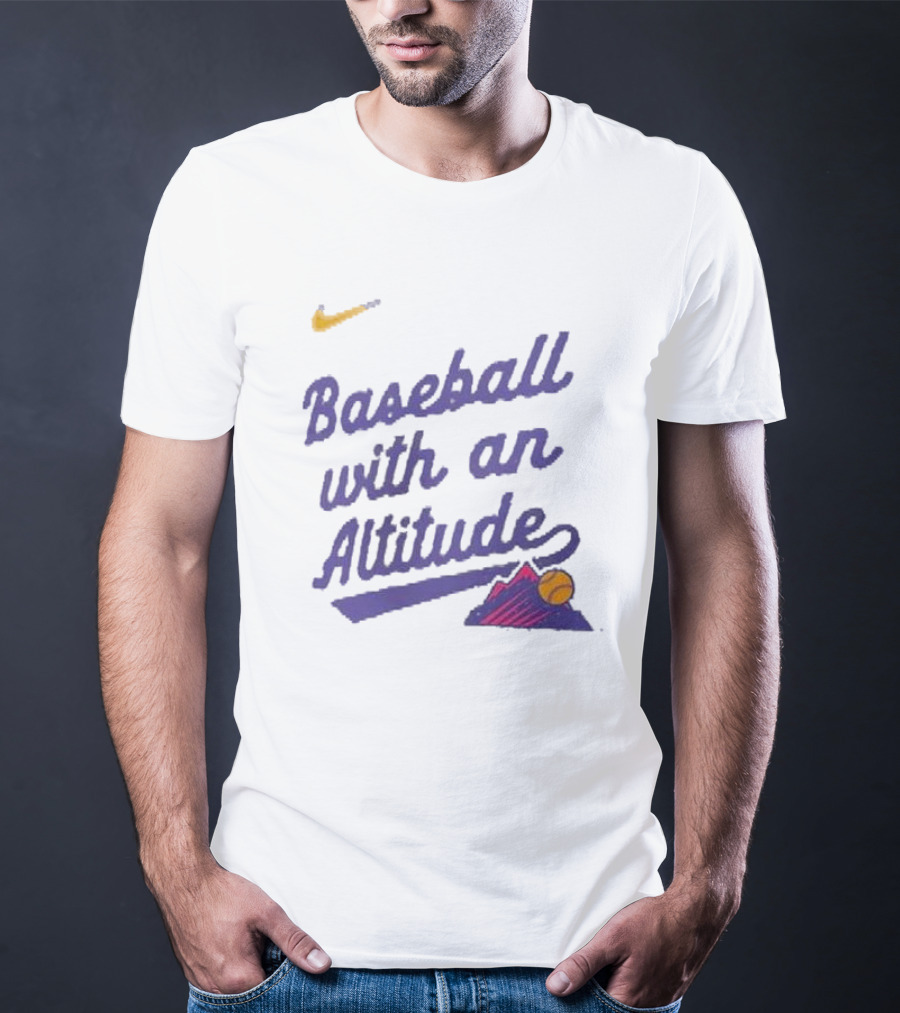 Nike Baseball With An Altitude Rockies Mountains Graphic T-Shirt