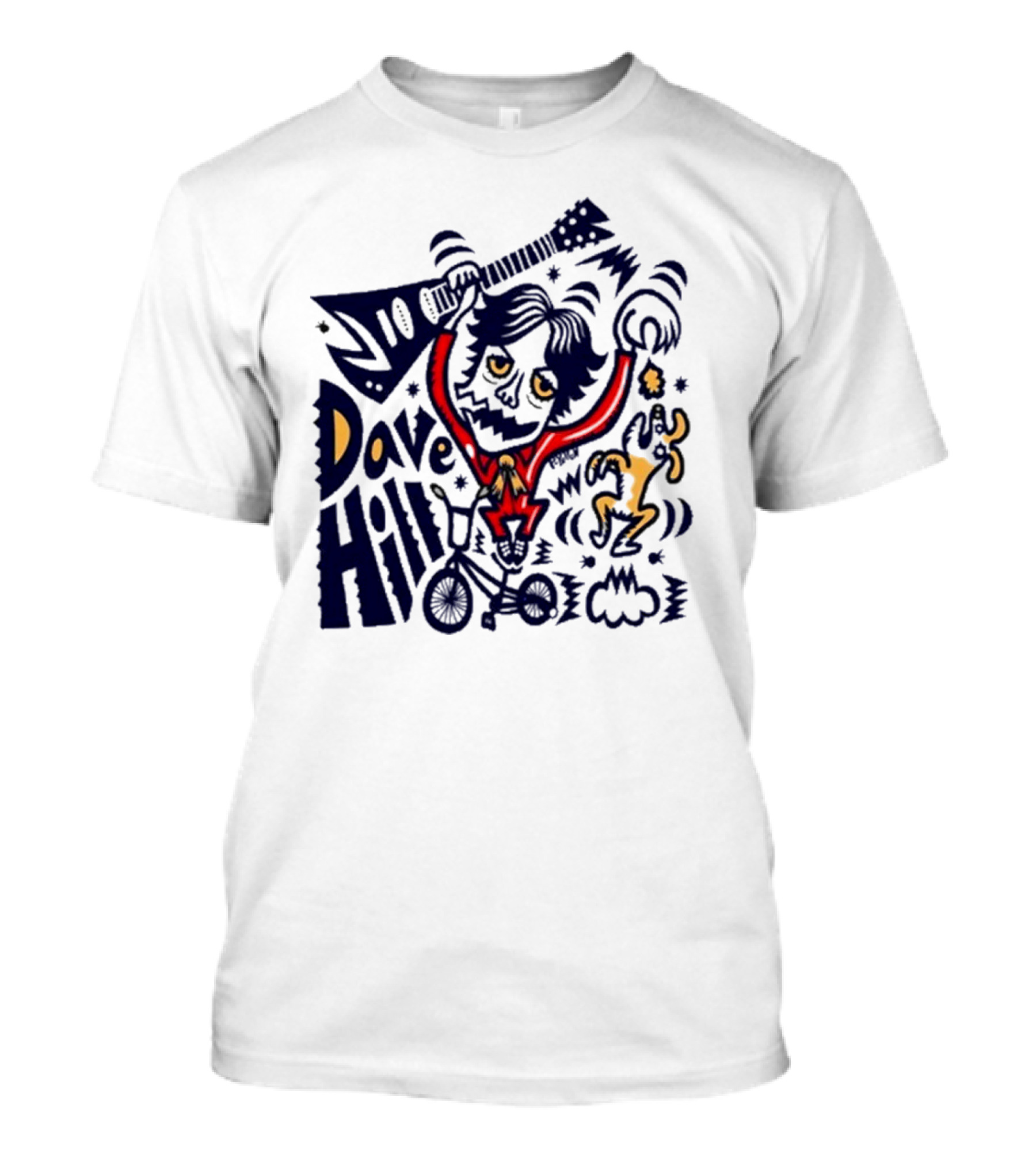 Dave Hill Luci P-Yellow Peelander-Z Guitar Bicycle Art T-Shirt