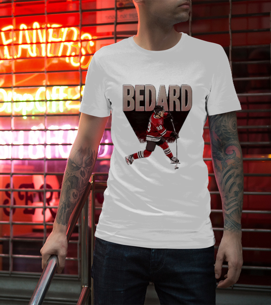 Connor Bedard Chicago Blackhawks NHL Hockey Number 98 Vintage Style T-Shirt