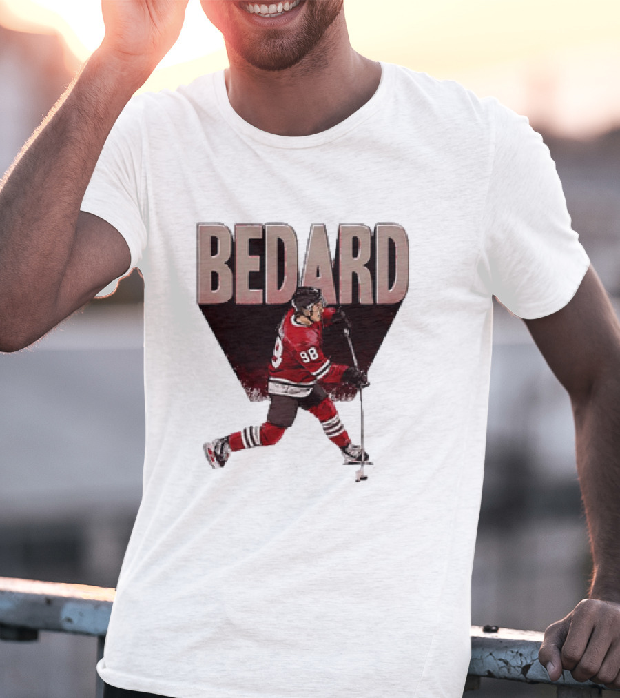 Connor Bedard Chicago Blackhawks NHL Hockey Number 98 Vintage Style T-Shirt
