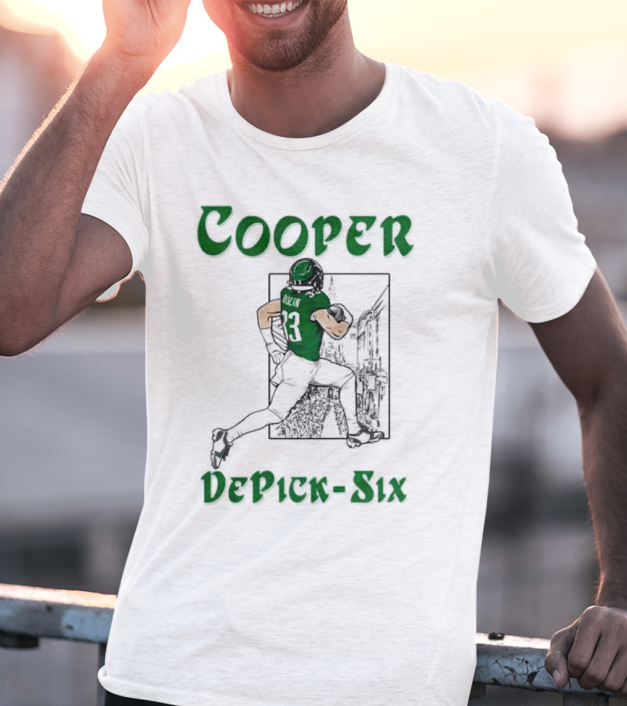 Cooper DePick-Six Cooper Philadelphia Eagles Football Player Illustration T-Shirt