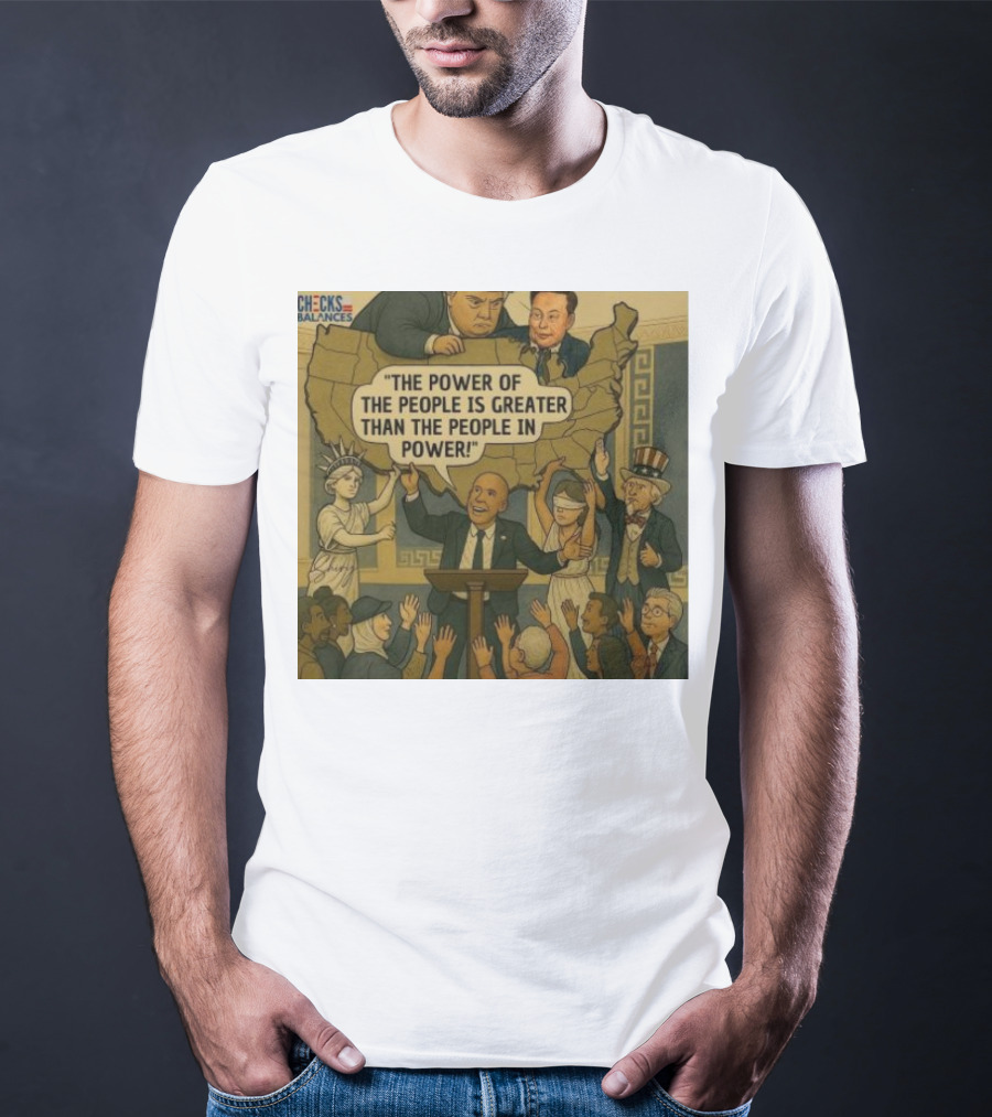 Cory Booker The Power Of The People Is Greater Than The People In Power USA Checks And Balances 2025 T-Shirt