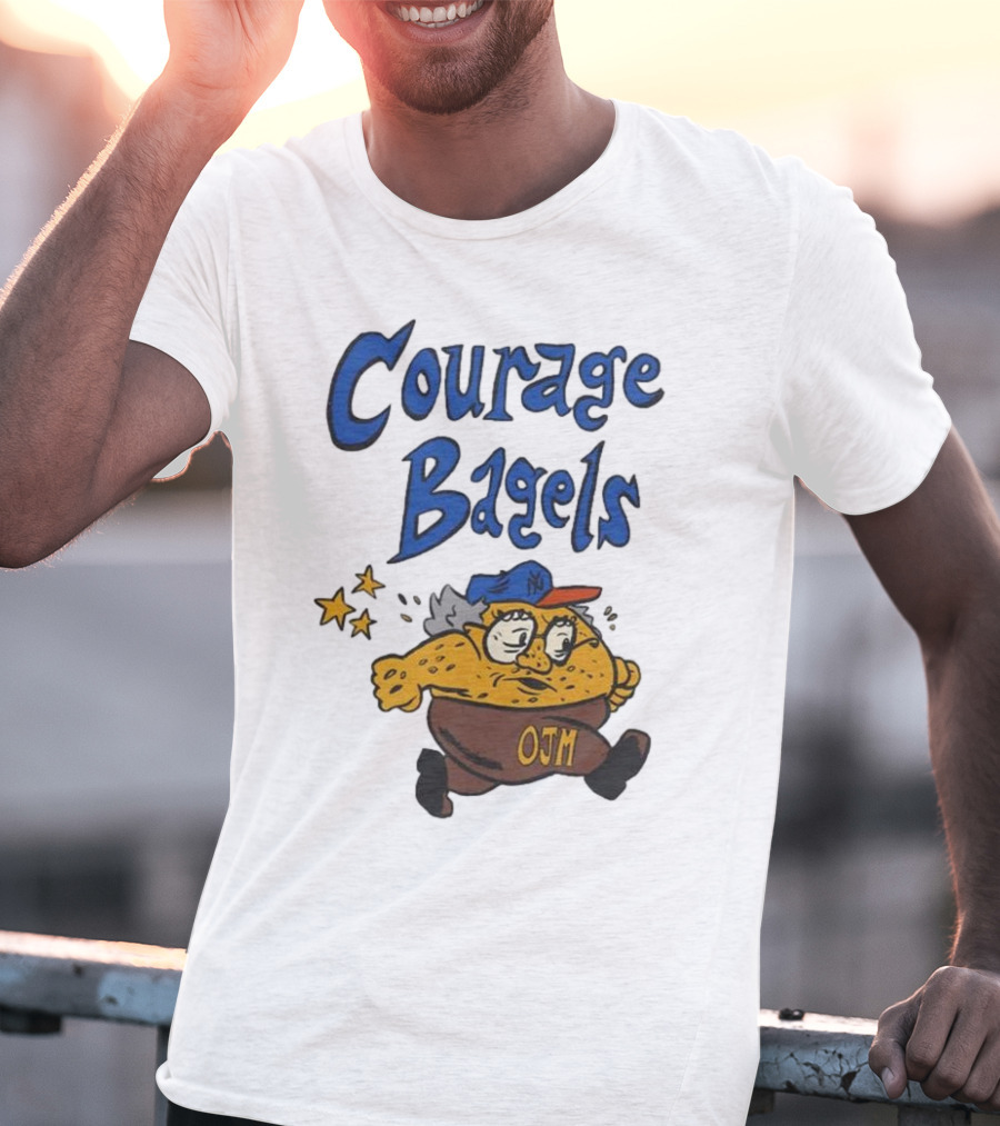Courage Bagels OJM Character With New York Mets Cap T-Shirt