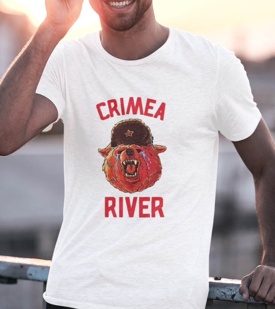 Crimea River Bear In Soviet Hat Crying Russia T-Shirt