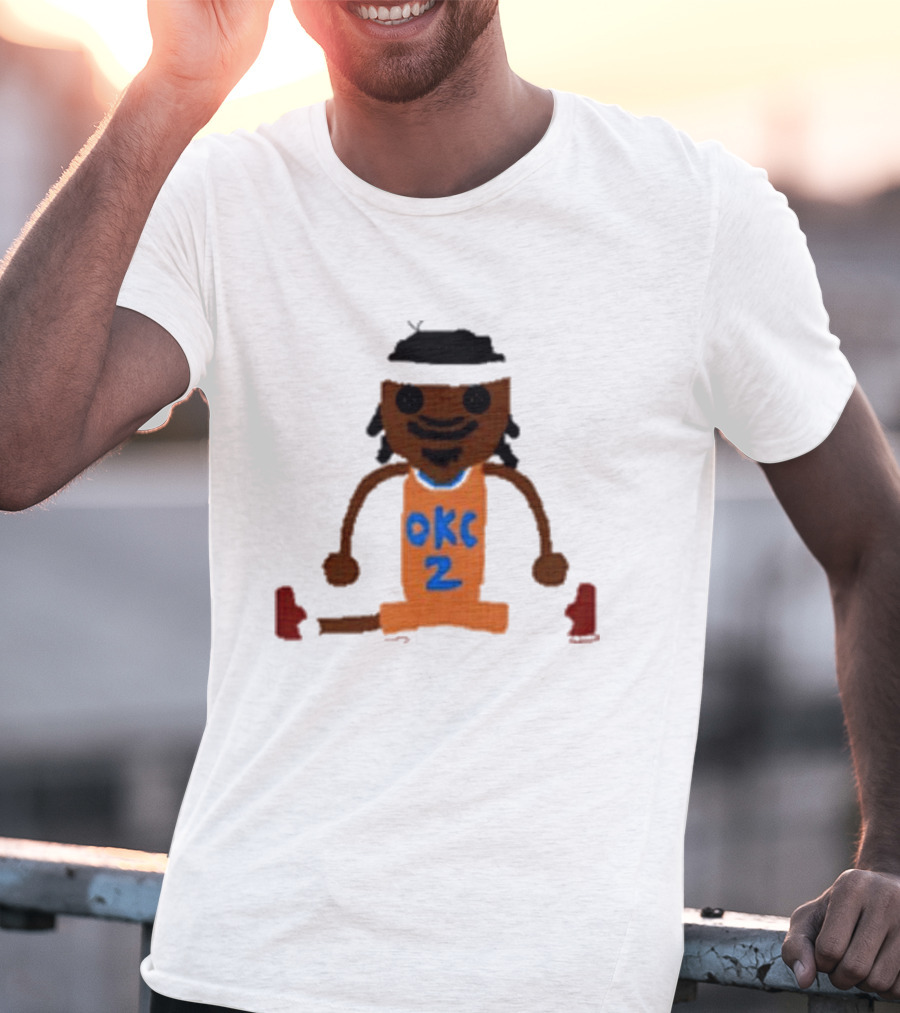 Oklahoma City Thunder Shai Gilgeous-Alexander Crochet Style OKC 2 T-Shirt
