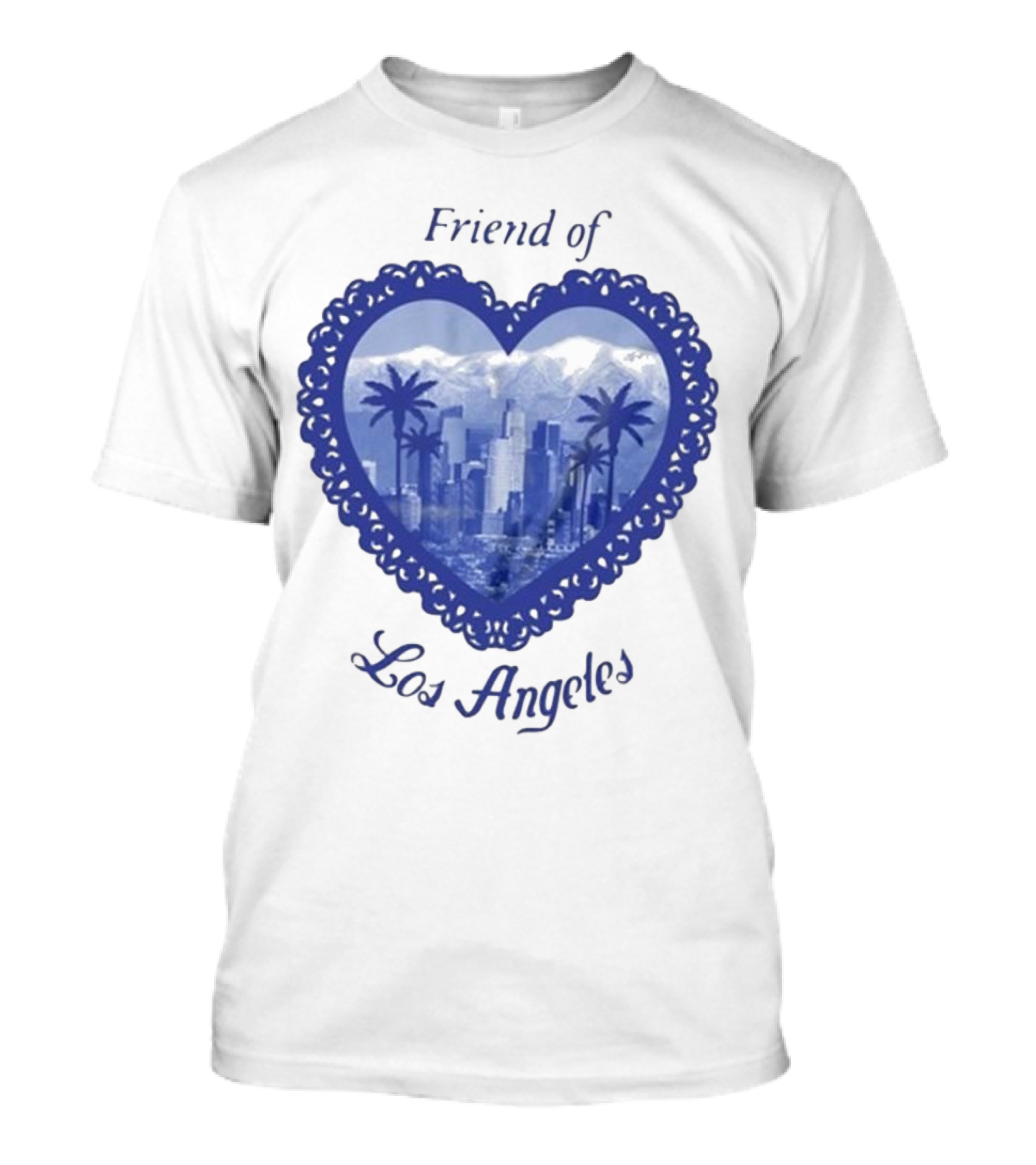 Friend Of Los Angeles Crooked Jon Lovett Heart Skyline Palms T-Shirt