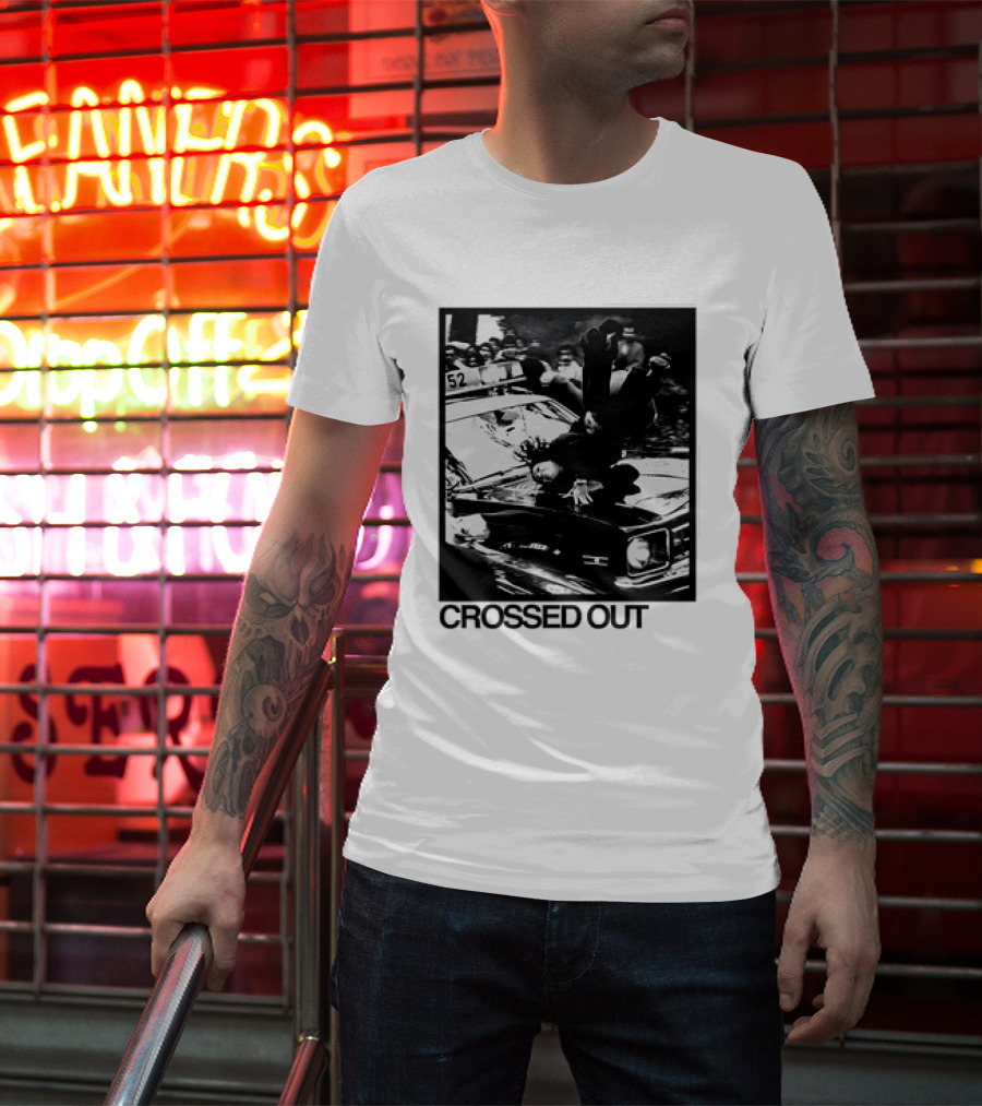 Crossed Out Never Forget Protest Scene Vintage Photography T-Shirt