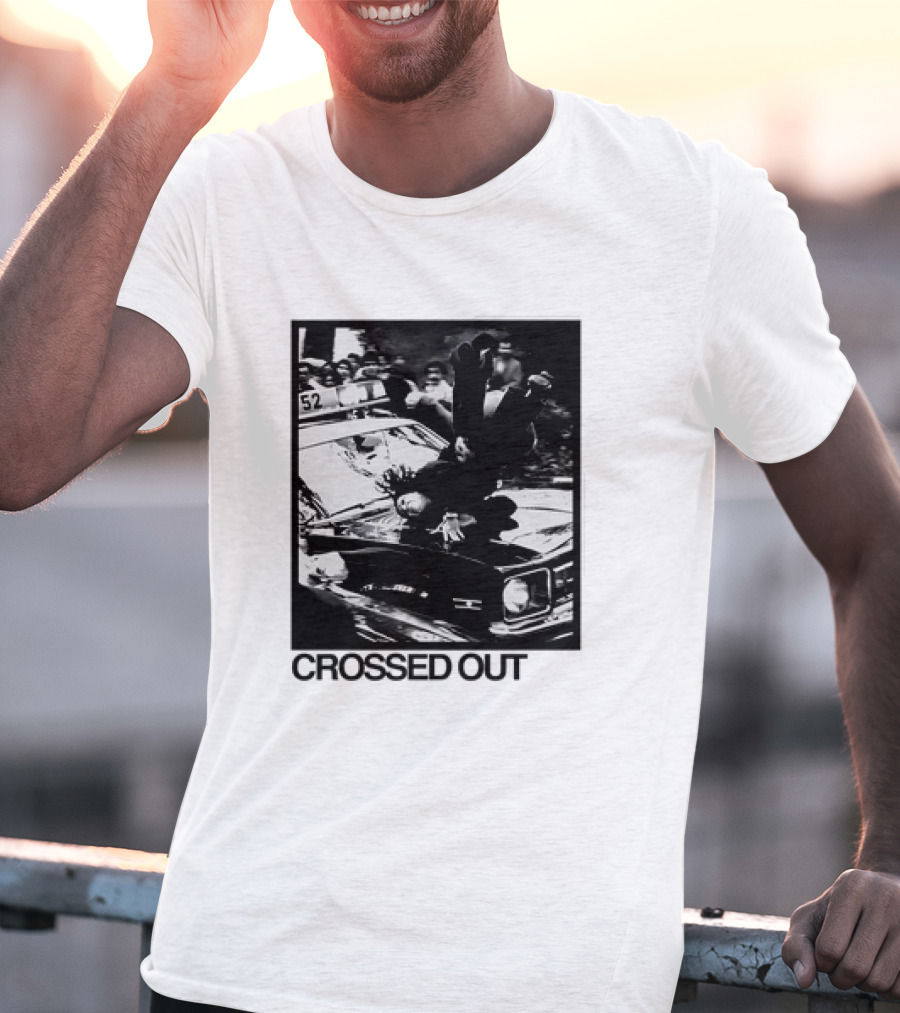 Crossed Out Never Forget Protest Scene Vintage Photography T-Shirt