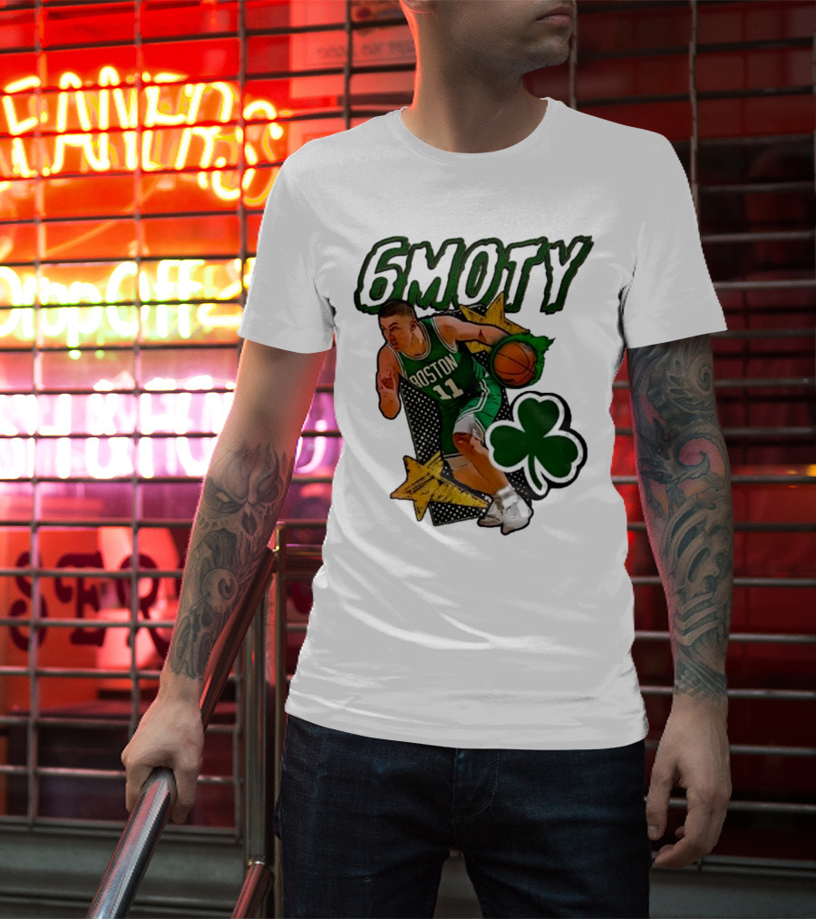 Boston Celtics Derrick White Payton Pritchard 6Moty Shamrock Basketball T-Shirt
