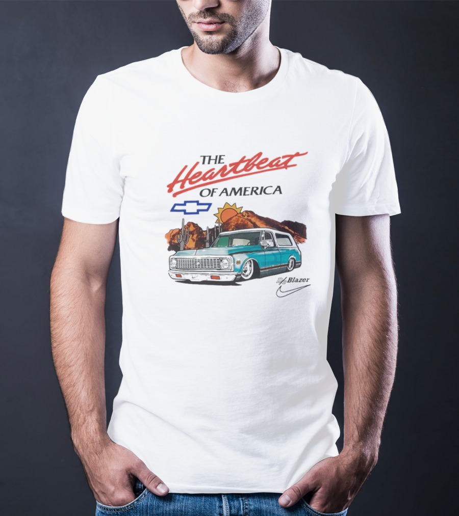 Devin Booker Chevrolet Max90 Heartbeat Of America Vintage Truck Sunset Desert Scene T-Shirt