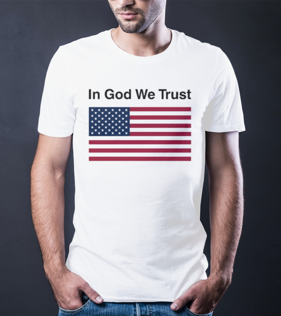 Eric Adams In God We Trust American Flag Pattern T-Shirt