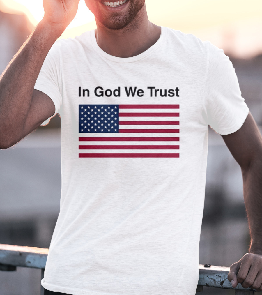 Eric Adams In God We Trust American Flag Pattern T-Shirt