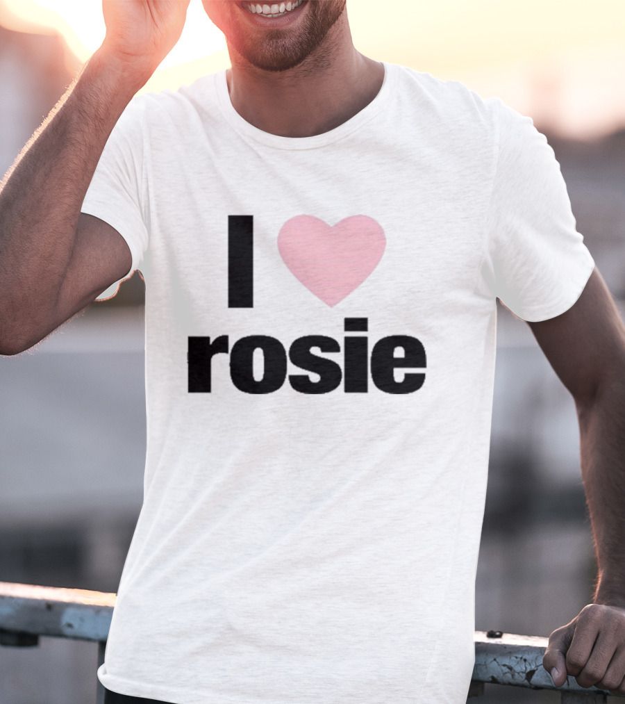 I Love Rosie Pink Heart Evan Mock T-Shirt