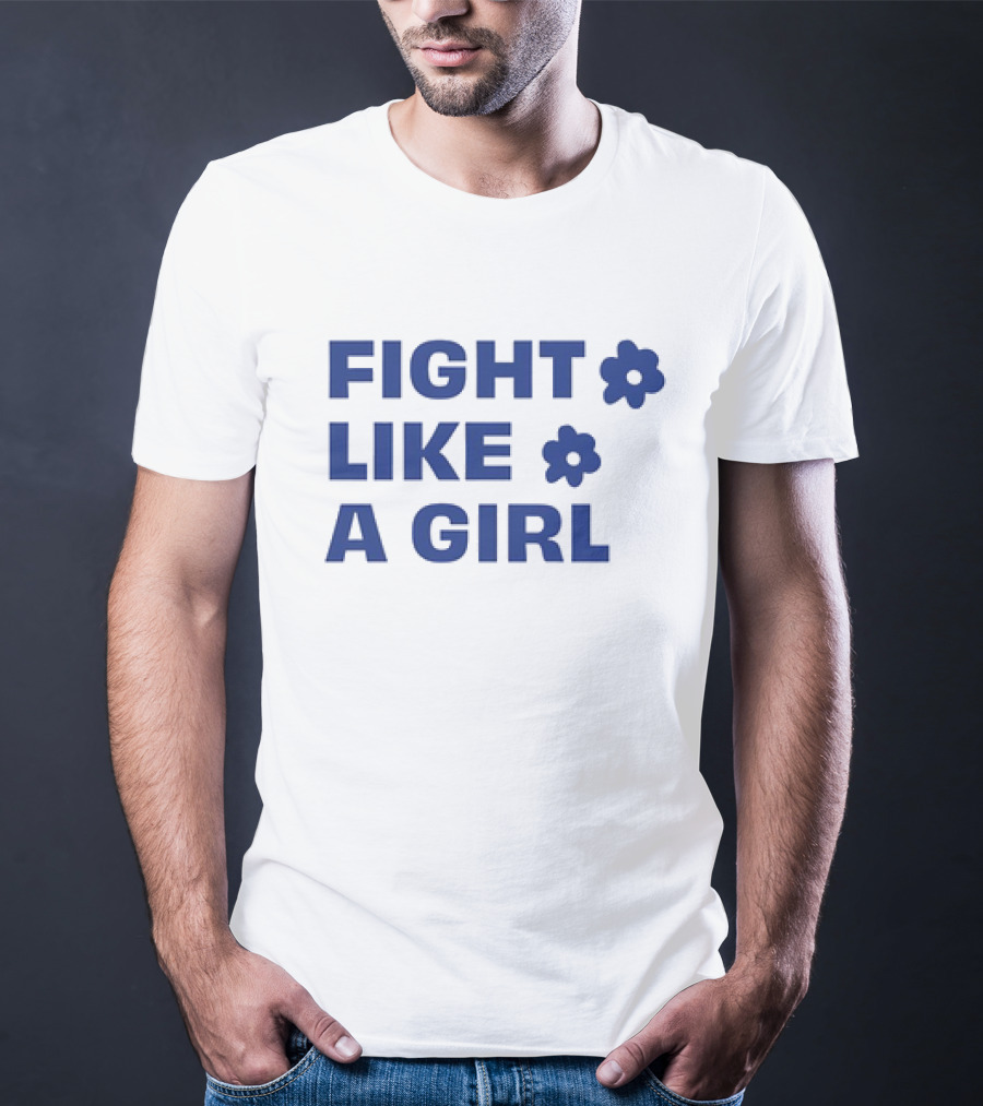 FIGHT LIKE A GIRL WITH FLOWER SYMBOLS T-Shirt