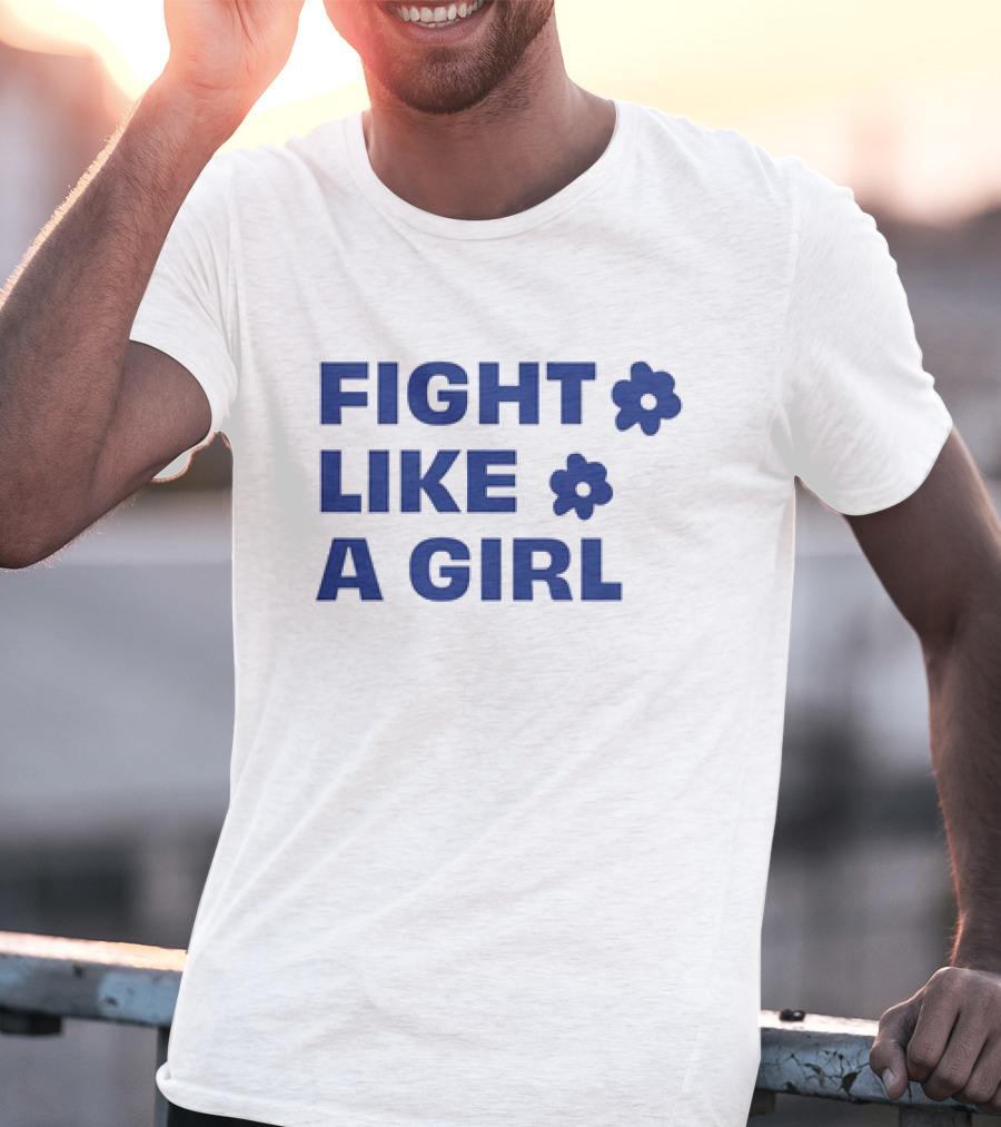 FIGHT LIKE A GIRL WITH FLOWER SYMBOLS T-Shirt
