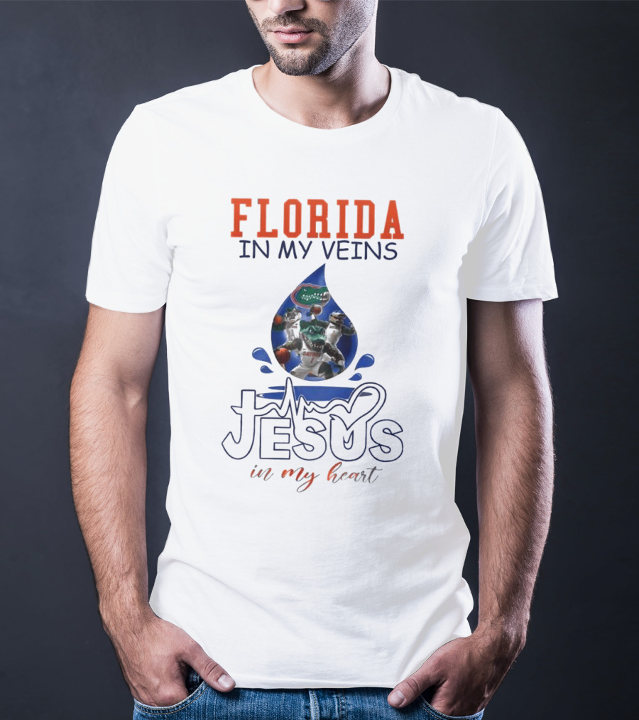 Florida Gators In My Veins Jesus In My Heart T-Shirt