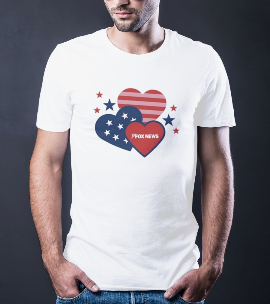 Patriotic Hearts Fox News Stars And Stripes T-Shirt