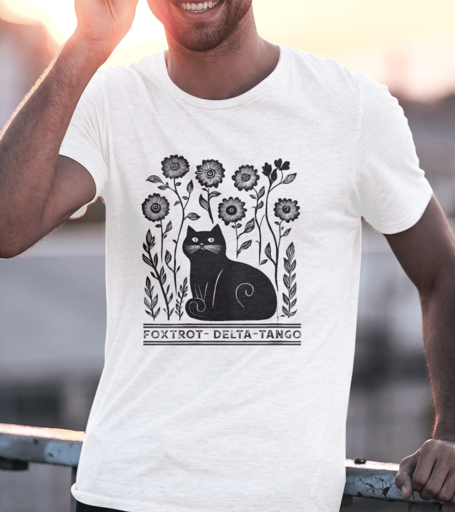 Delta Cat In Flowers T-Shirt