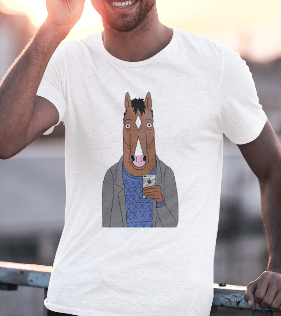 Bojack Horseman Horse Head Selfie Smartphone Humor T-Shirt