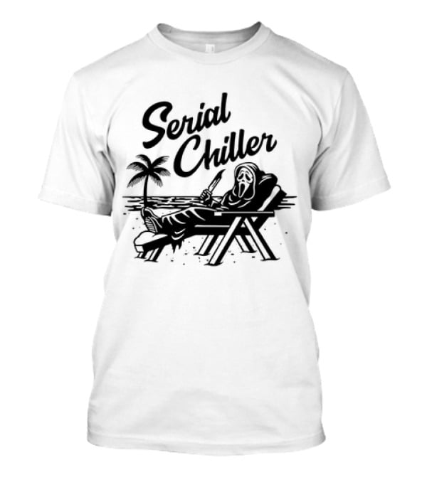 Ghost Face Serial Chiller Retro 80s Horror Theme T-Shirt