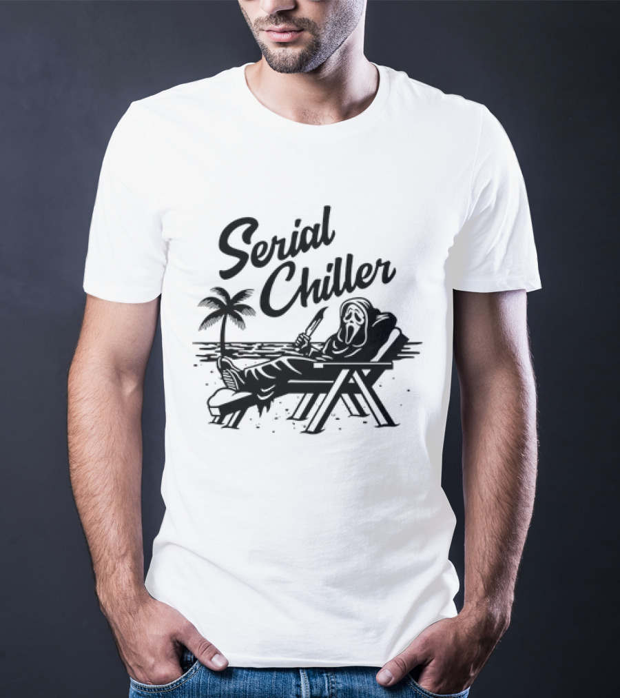 Ghost Face Serial Chiller Retro 80s Horror Theme T-Shirt